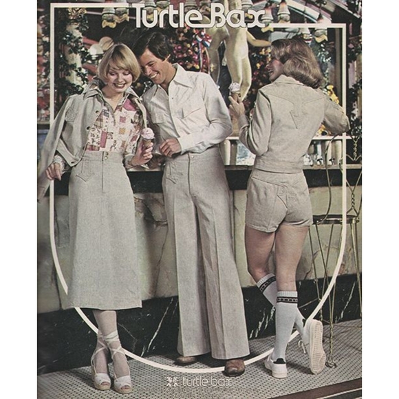 70s Turtlebax Deadstock Orange 1970s Vintage Low Rise Wide Leg Bell Bottom Pants - Picture 7 of 15